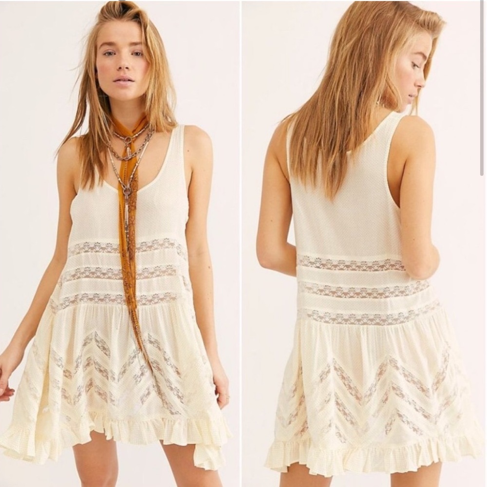 Free People | Yellow Trapeze Dress Size XS